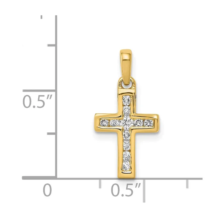 Goldia Necklaces Solid 14k Yellow Gold 16ct Simulated CZ Latin Cross Pendant Goldia Necklaces Solid 14k Yellow Gold 16ct Simulated CZ Latin Cross Pendant