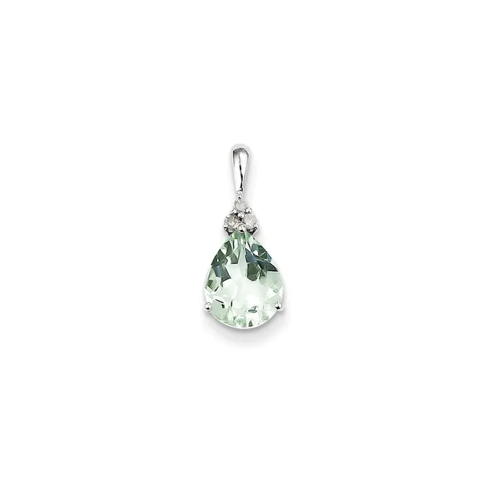 Goldia Necklaces Sterling Silver Diamond u0026 Green Quartz Teardrop Pendant Goldia Necklaces Sterling Silver Diamond u0026 Green Quartz Teardrop Pendant