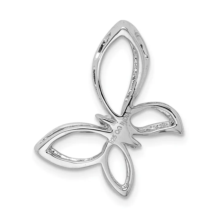 Goldia Necklaces Sterling Silver Rhodium Diamond Butterfly Pendant