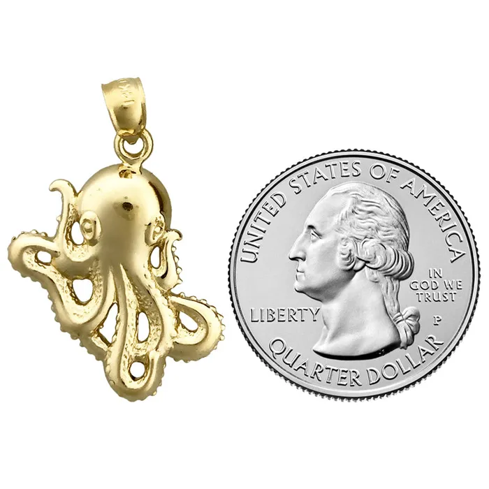 Goldia PreStyled Sets 14K Gold 24MM Cephalopod Octopus Pendant