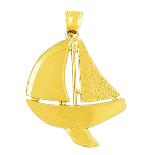 Goldia PreStyled Sets 14K Gold Sloop Sailboat Pendant