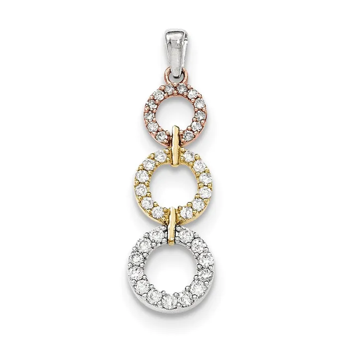 Goldia PreStyled Sets 14k TriColor Gold Real Diamond Pendant