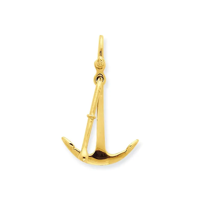 Goldia PreStyled Sets 14k Yellow Gold 3D Moveable Anchor Pendant