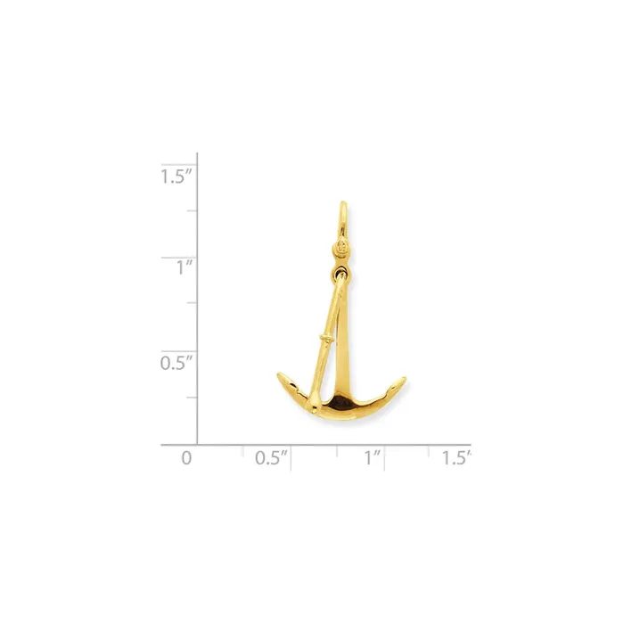 Goldia PreStyled Sets 14k Yellow Gold 3D Moveable Anchor Pendant