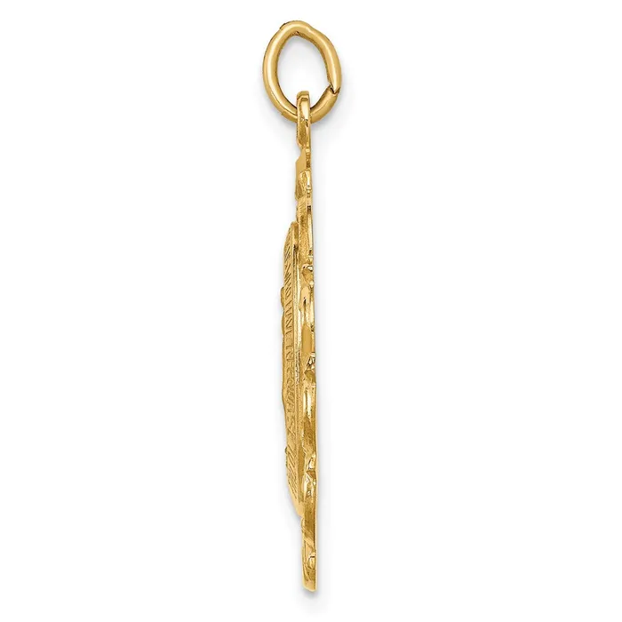 Goldia PreStyled Sets 14k Yellow Gold Solid PolishedSatin Fancy Pierced Oval Miraculous Medal