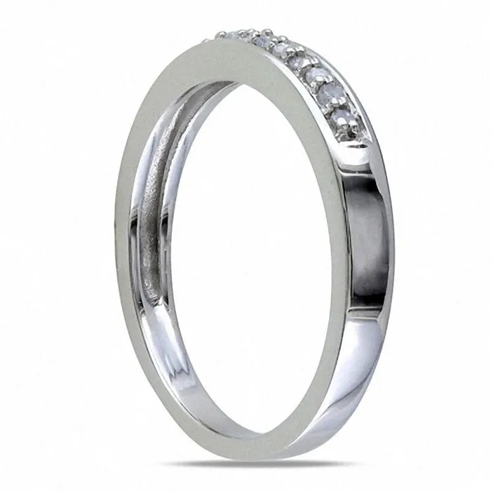 Goldia Rings 010 CT TW Natural Diamond Band in Sterling Silver Goldia Rings 010 CT TW Natural Diamond Band in Sterling Silver