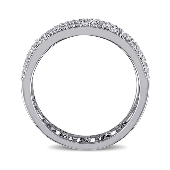 Goldia Rings 013 CT TW Natural Diamond Heart Three Piece Stackable Band Set in Sterling Silver Goldia Rings 013 CT TW Natural Diamond Heart Three Piece Stackable Band Set in Sterling Silver