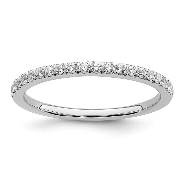 Goldia Rings 022ct CZ Solid Real 14k White Polished Matching Wedding Wedding Band Ring Goldia Rings 022ct CZ Solid Real 14k White Polished Matching Wedding Wedding Band Ring