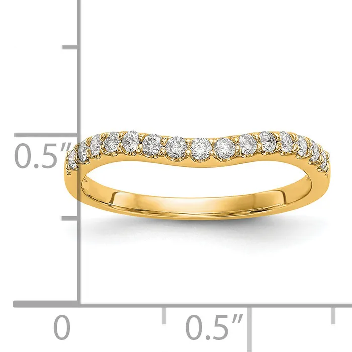 Goldia Rings 025ct CZ Solid Real 14K Yellow Gold Wedding Wedding Band Ring