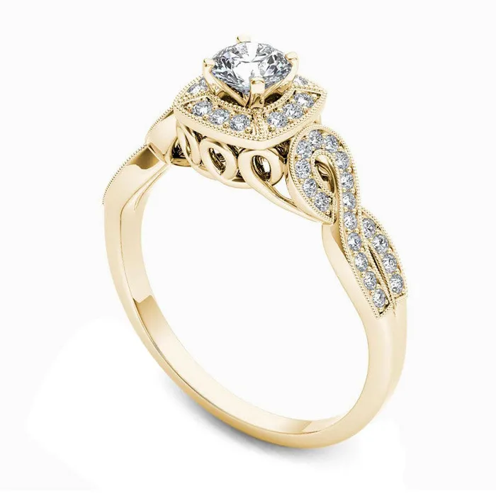 Goldia Rings 050 CT TW Natural Diamond Square Frame Antique VintageStyle Engagement Ring in Solid 14K Gold Goldia Rings 050 CT TW Natural Diamond Square Frame Antique VintageStyle Engagement Ring in Solid 14K Gold