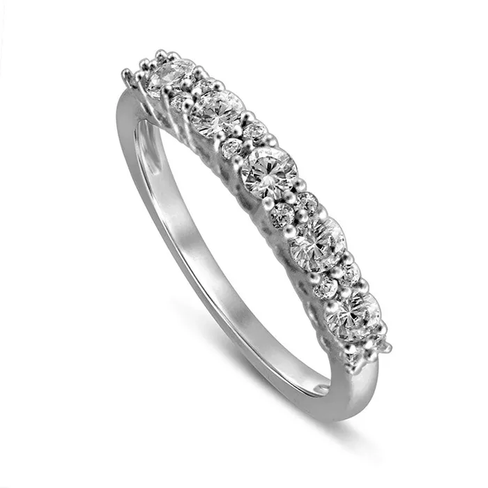 Goldia Rings 063 CT TW Natural Diamond Five Stone Anniversary Band in Solid 10K White Gold Goldia Rings 063 CT TW Natural Diamond Five Stone Anniversary Band in Solid 10K White Gold
