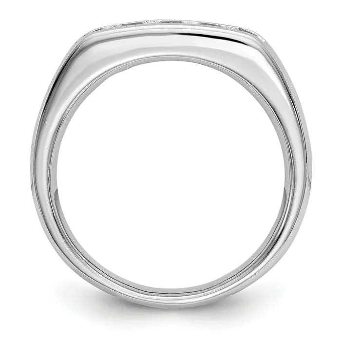 Goldia Rings 070ct CZ Solid Real 14K White Gold 5Stone Channel Wedding Band Ring