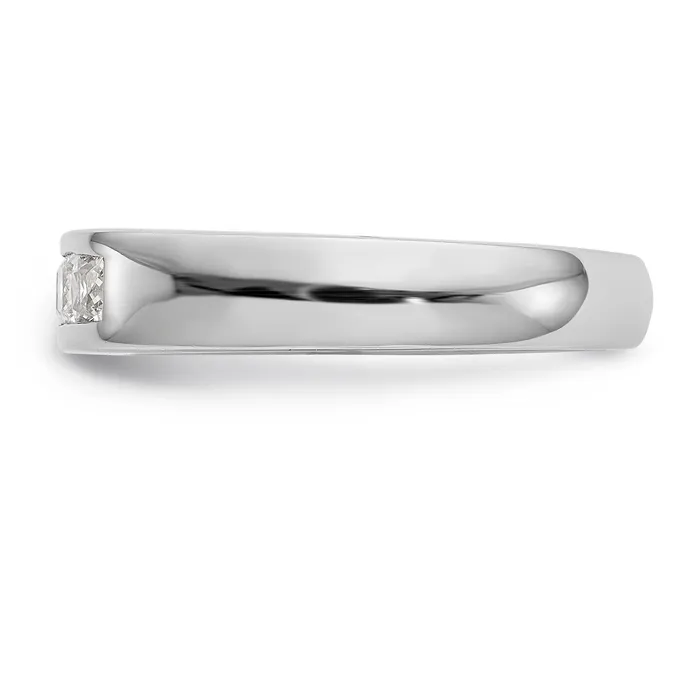 Goldia Rings 070ct CZ Solid Real 14K White Gold 5Stone Channel Wedding Band Ring