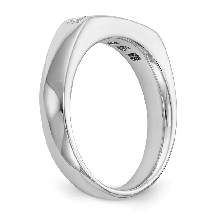 Goldia Rings 070ct CZ Solid Real 14K White Gold 5Stone Channel Wedding Band Ring
