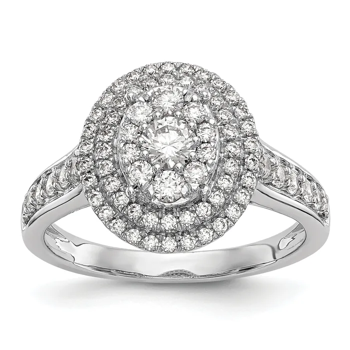 Goldia Rings 090ct CZ Solid Real 14K White Gold Cluster Wedding Wedding Band Ring Goldia Rings 090ct CZ Solid Real 14K White Gold Cluster Wedding Wedding Band Ring