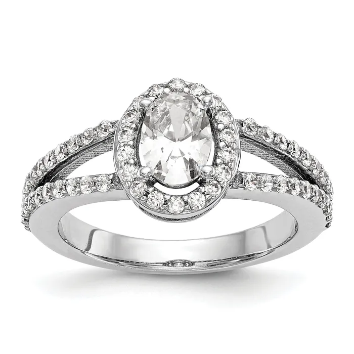 Goldia Rings 100ct CZ Solid Real 14K White Gold Oval Oval Halo Engagement Ring Goldia Rings 100ct CZ Solid Real 14K White Gold Oval Oval Halo Engagement Ring
