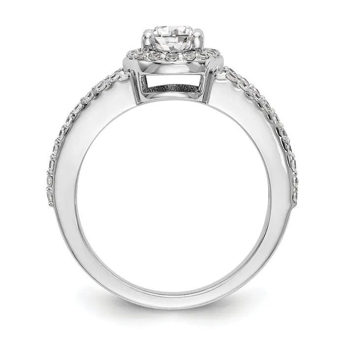Goldia Rings 100ct CZ Solid Real 14K White Gold Oval Oval Halo Engagement Ring