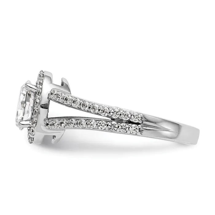 Goldia Rings 100ct CZ Solid Real 14K White Gold Oval Oval Halo Engagement Ring