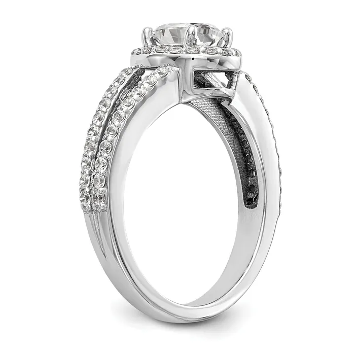 Goldia Rings 100ct CZ Solid Real 14K White Gold Oval Oval Halo Engagement Ring