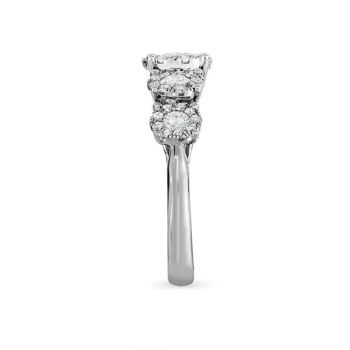 Goldia Rings 125 CT TW Natural Diamond Frame Five Stone Anniversary Band in Solid 14K White Gold Goldia Rings 125 CT TW Natural Diamond Frame Five Stone Anniversary Band in Solid 14K White Gold