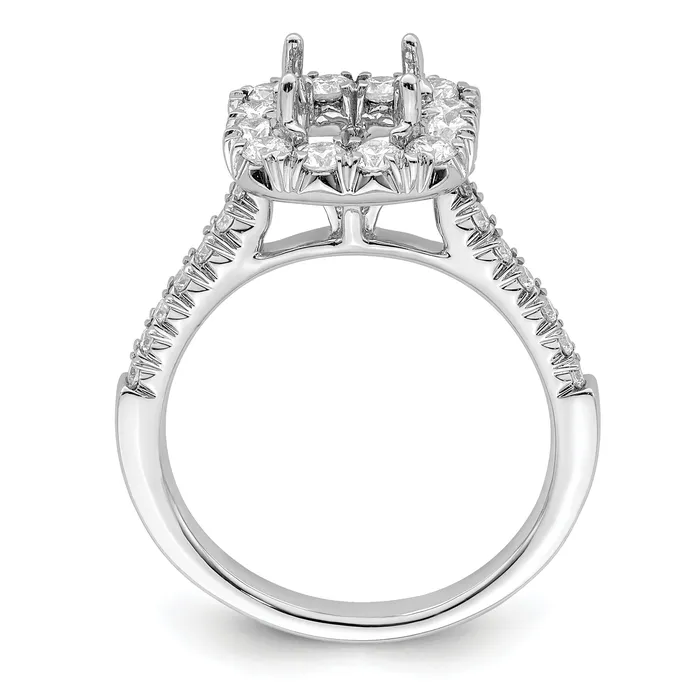 Goldia Rings 150ct CZ Solid Real 14K White Gold Ascher Halo Engagement Ring