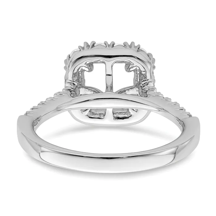 Goldia Rings 150ct CZ Solid Real 14K White Gold Ascher Halo Engagement Ring