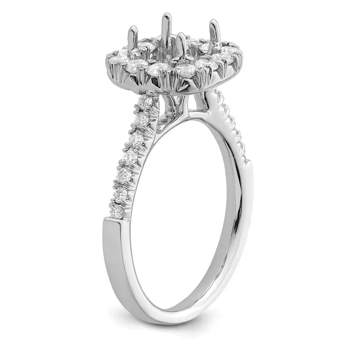 Goldia Rings 150ct CZ Solid Real 14K White Gold Ascher Halo Engagement Ring