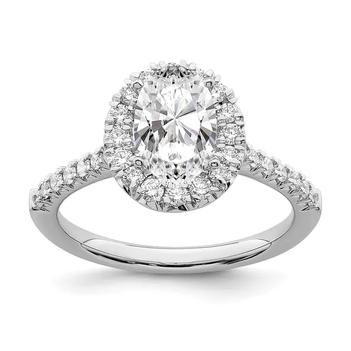 Goldia Rings 150ct CZ Solid Real 14K White Gold Oval Halo Engagement Ring Goldia Rings 150ct CZ Solid Real 14K White Gold Oval Halo Engagement Ring