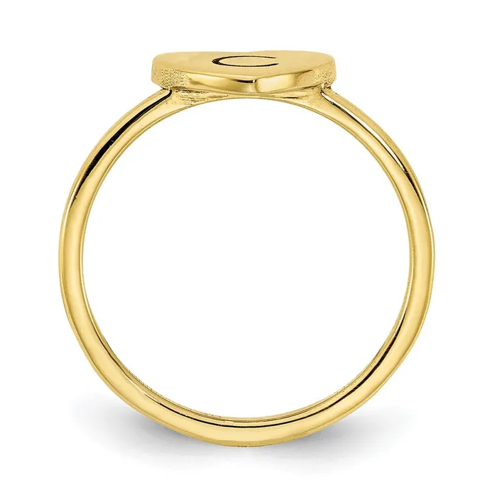 Goldia Rings 10K Yellow Gold Initial Heart Signet Ring