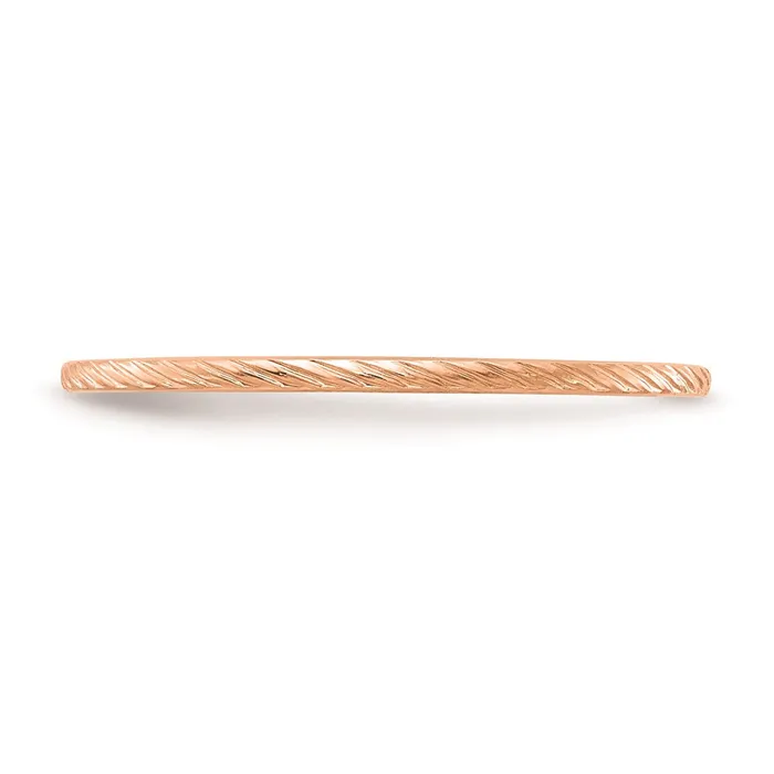 Goldia Rings 14K Rose Gold 12mm Twisted Wire Pattern Stackable Band