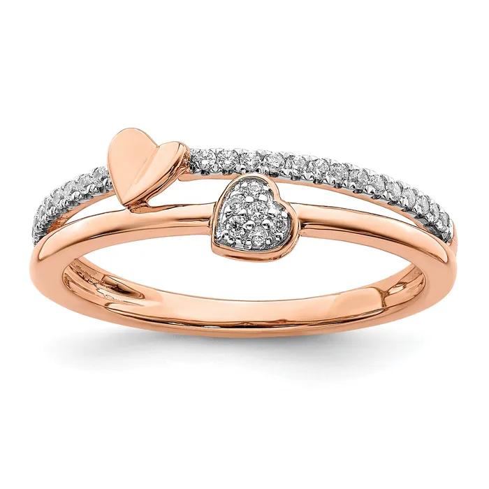 Goldia Rings 14k Rose Gold 18 Ct Lab Grown Diamond VSSI G Hearts Ring