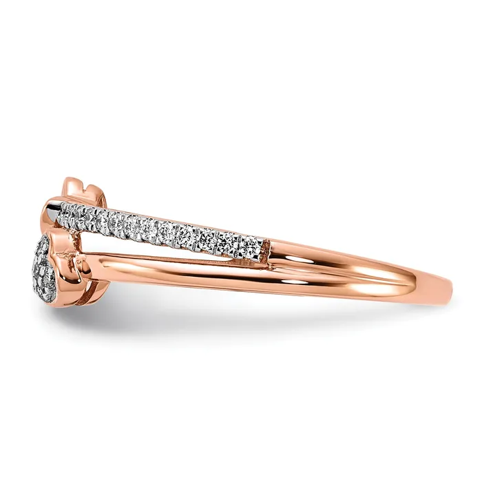 Goldia Rings 14k Rose Gold 18 Ct Lab Grown Diamond VSSI G Hearts Ring