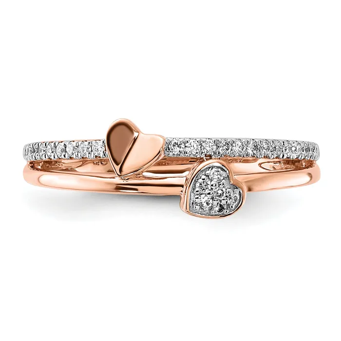 Goldia Rings 14k Rose Gold 18 Ct Lab Grown Diamond VSSI G Hearts Ring
