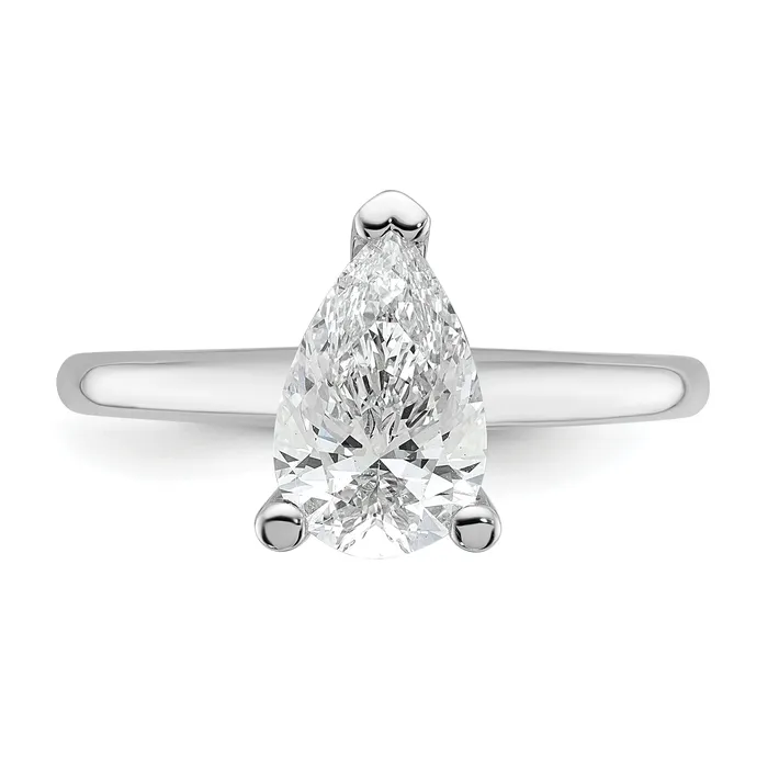 Goldia Rings 14k White Gold 1 12 Ct Lab Grown Diamond VSSI G Pear Solitare Engagement Ring