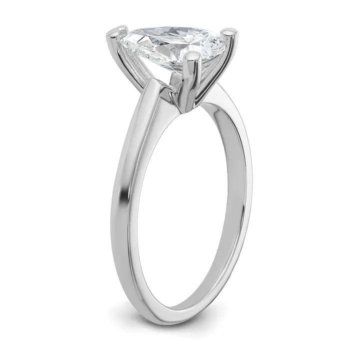 Goldia Rings 14k White Gold 1 12 Ct Lab Grown Diamond VSSI G Pear Solitare Engagement Ring