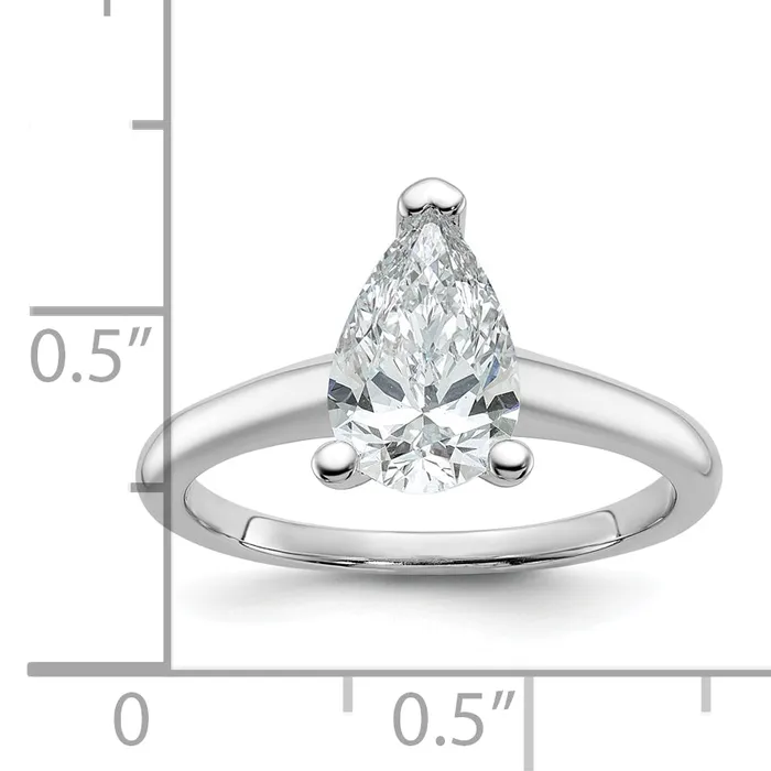 Goldia Rings 14k White Gold 1 12 Ct Lab Grown Diamond VSSI G Pear Solitare Engagement Ring