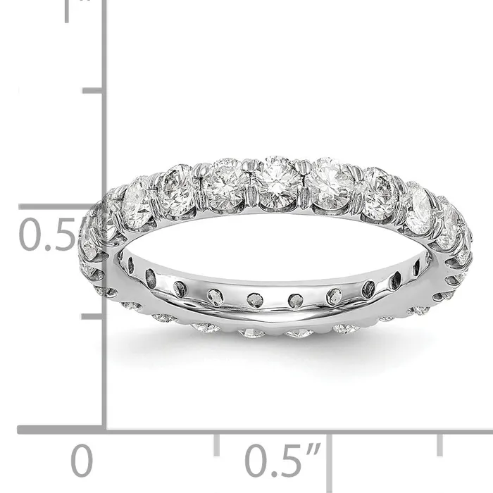 Goldia Rings 14k White Gold 3 Ct Lab Grown Diamond VSSI G Shared Prong Eternity Band Ring