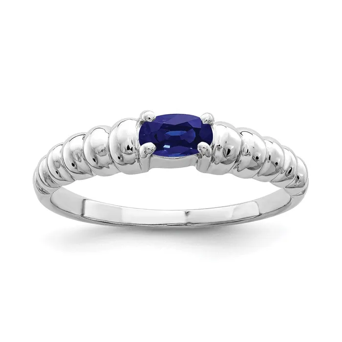 Goldia Rings 14k White Gold 5x3mm Oval Sapphire ring
