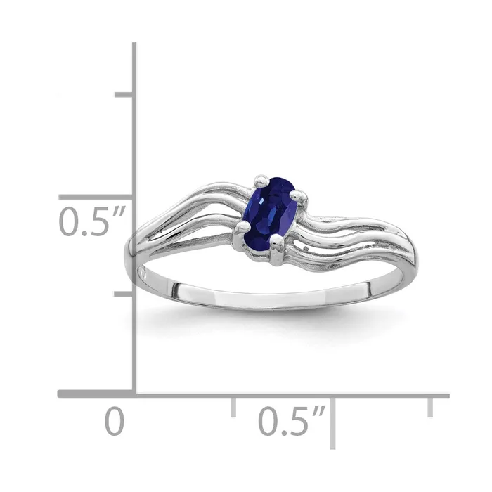 Goldia Rings 14k White Gold 5x3mm Oval Sapphire ring
