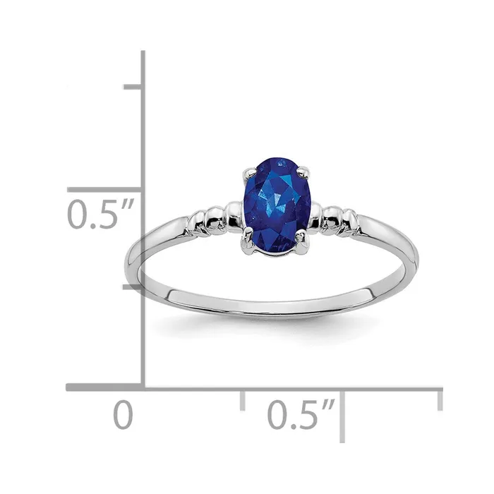 Goldia Rings 14k White Gold 6x4mm Oval Sapphire ring
