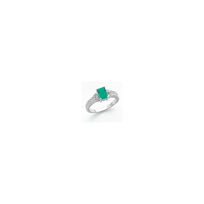 Goldia Rings 14k White Gold 7x5mm Emerald Cut Mount St Helens VS Diamond ring Goldia Rings 14k White Gold 7x5mm Emerald Cut Mount St Helens VS Diamond ring