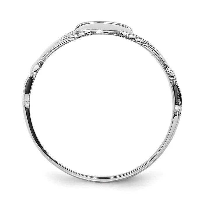 Goldia Rings 14k White Gold Polished Claddagh Ring