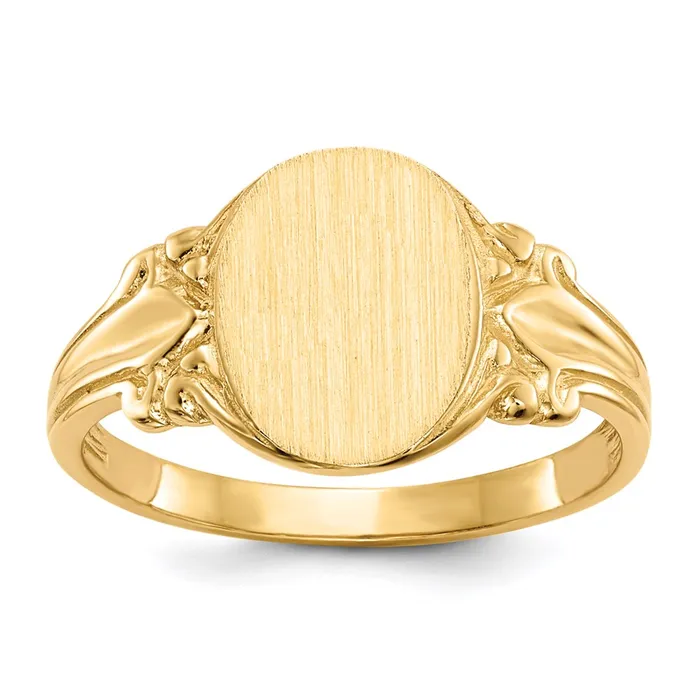 Goldia Rings 14K Yellow Gold 100x80mm Open Back Signet Ring
