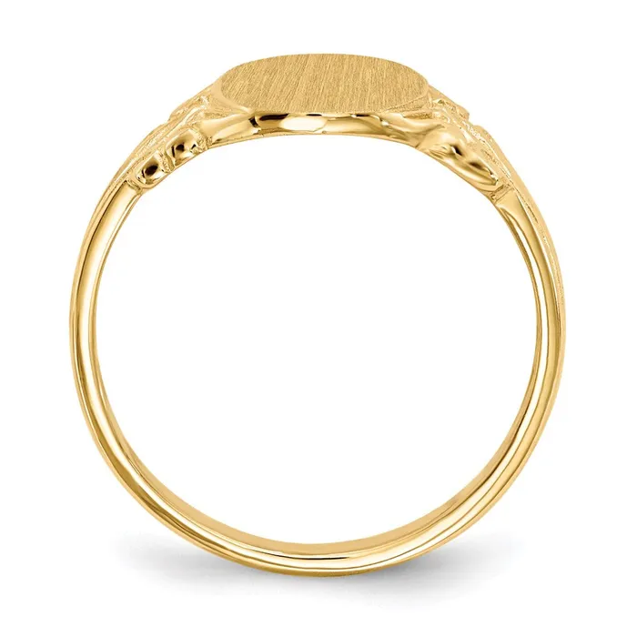 Goldia Rings 14K Yellow Gold 100x80mm Open Back Signet Ring