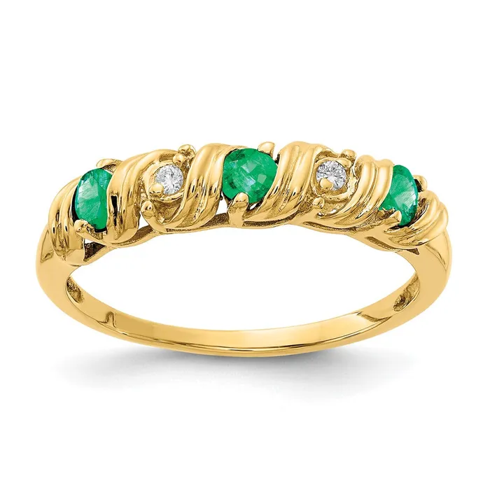 Goldia Rings 14k Yellow Gold 275mm Emerald VS Diamond ring