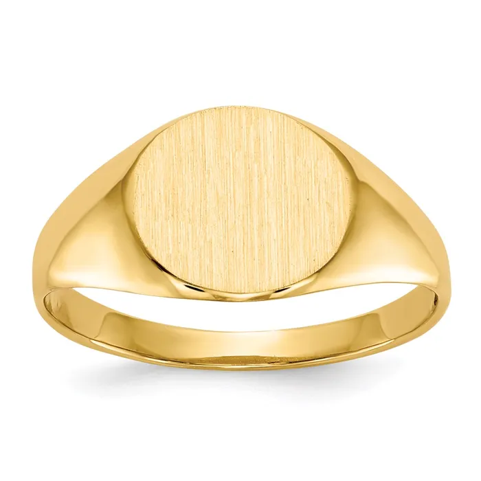 Goldia Rings 14K Yellow Gold 85x95mm Open Back Signet Ring