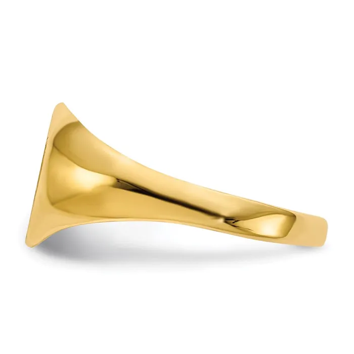 Goldia Rings 14K Yellow Gold 85x95mm Open Back Signet Ring