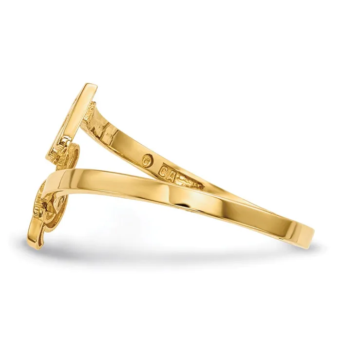 Goldia Rings 14K Yellow Gold Polished Music Notes Bypass Ring