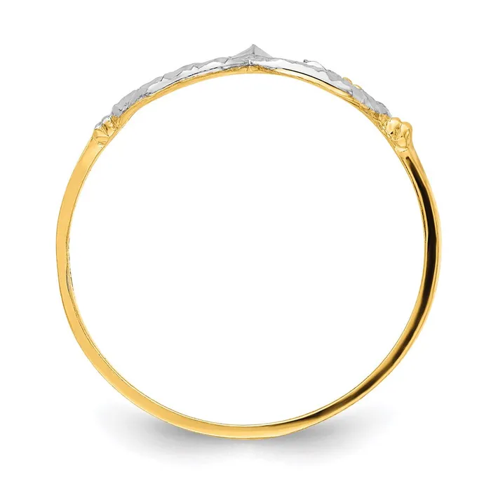 Goldia Rings 14k Yellow Gold w Rhodium DC Double Octagon Ring