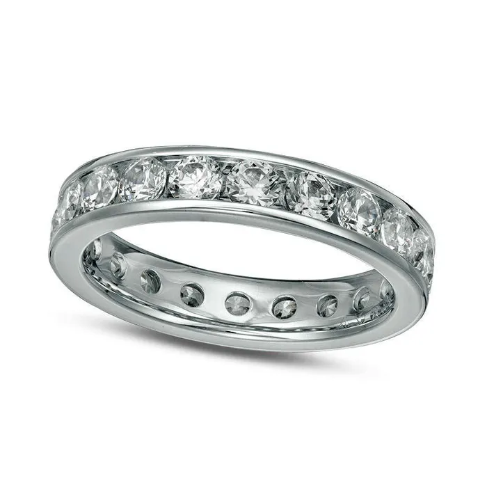 Goldia Rings 20 CT TW Natural Diamond Eternity Band in Solid 14K White Gold HSI2 Goldia Rings 20 CT TW Natural Diamond Eternity Band in Solid 14K White Gold HSI2